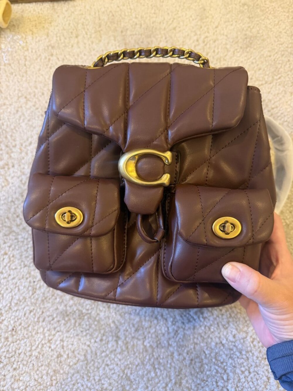 Coach Tabby Quilted Leather Backpack Brown - New With Tags